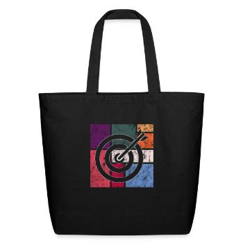 Bullseye Target Retro - Eco-Friendly Cotton Tote - black - Front
