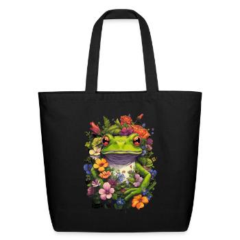 Aesthetic frog frogs for a Frog lover - Eco-Friendly Cotton Tote - black - Front