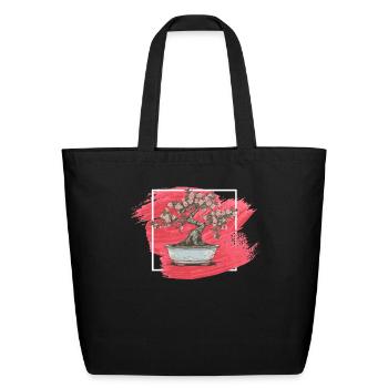 Bonsai tree bonsai tree Japanese-arts Flowerpot - Eco-Friendly Cotton Tote - black - Front