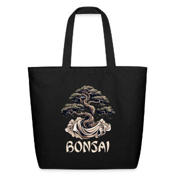 Bonsai Tree Bonsai Bowl Japanese Tree for a - Eco-Friendly Cotton Tote - black - Front