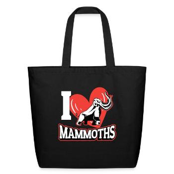 Woolly Mammoth I Love Mammoths Prehistoric Animals - Eco-Friendly Cotton Tote - black - Front