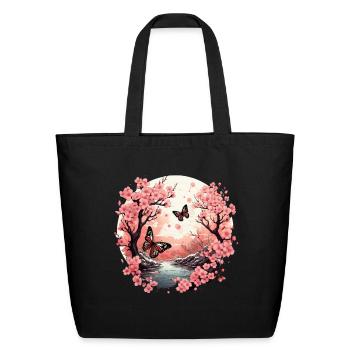 Bonsai Tree Bonsai Bowl Japanese Tree for a - Eco-Friendly Cotton Tote - black - Front