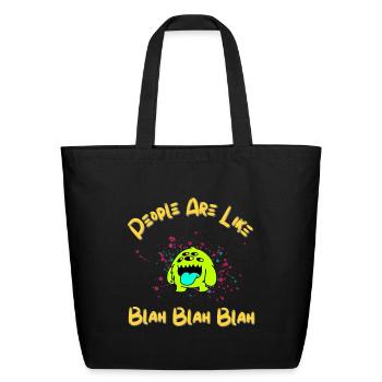 Funny Green Alien With A Playful Quip - Eco-Friendly Cotton Tote - black - Front