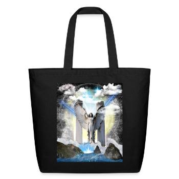 Celestial Gateway - Angelic Serenity - Eco-Friendly Cotton Tote - black - Front
