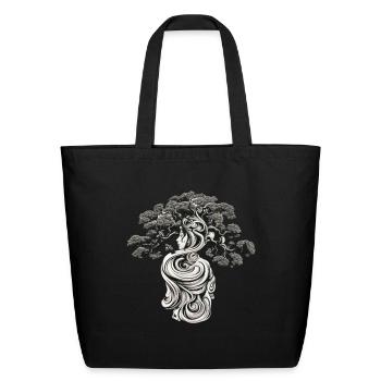 Bonsai Tree Bonsai Bowl Japanese Tree for a - Eco-Friendly Cotton Tote - black - Front