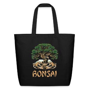 Bonsai Tree Bonsai Bowl Japanese Tree for a - Eco-Friendly Cotton Tote - black - Front