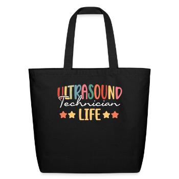 Ultrasound Technician Life Ultrasound Tech - Eco-Friendly Cotton Tote - black - Front