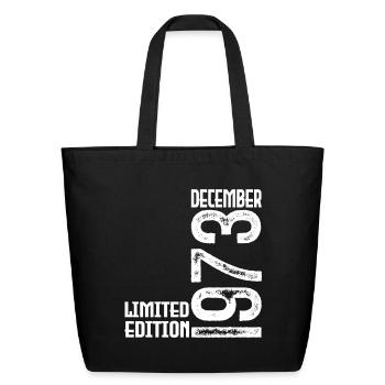 Anniversary December 1973 - Birthday Gift December - Eco-Friendly Cotton Tote - black - Front