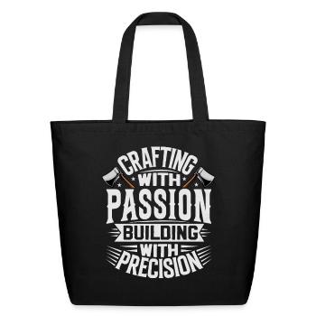 Handyman Handcrafter - Crafting With Passion - Eco-Friendly Cotton Tote - black - Front