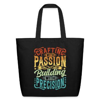 Handyman Handcrafter - Crafting With Passion - Eco-Friendly Cotton Tote - black - Front