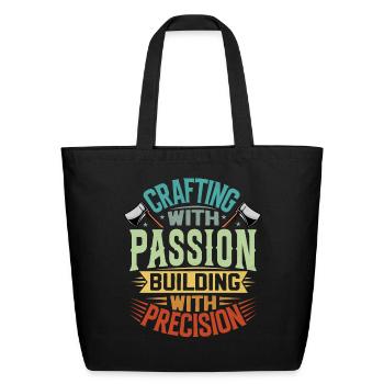 Handyman Handcrafter - Crafting With Passion - Eco-Friendly Cotton Tote - black - Front
