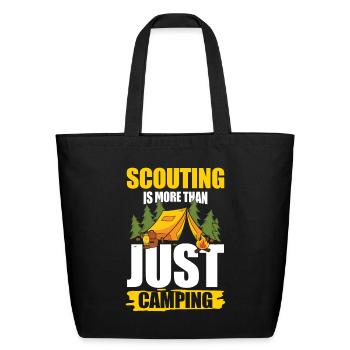 Scouting Is More Than Just Camping - Eco-Friendly Cotton Tote - black - Front