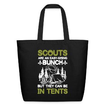 Scouts Are An Easy-Going But They Can Be In Tents - Eco-Friendly Cotton Tote - black - Front