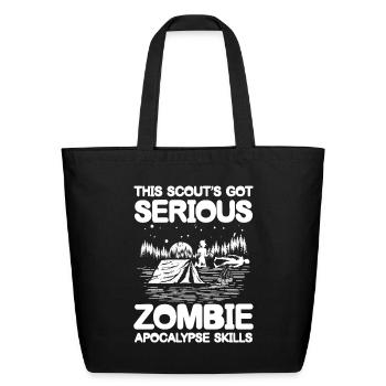 This Scout's Got Serious Zombie Skills - Eco-Friendly Cotton Tote - black - Front