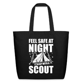 Feel Safe At Night Sleep With A Scout - Eco-Friendly Cotton Tote - black - Front