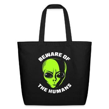 Alien Face - Eco-Friendly Cotton Tote - black - Front