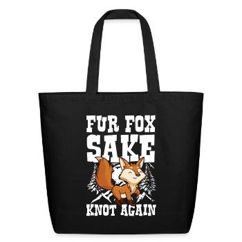 Fur Fox Sake Knot Again for a Fox fan - Eco-Friendly Cotton Tote - black - Front