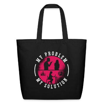 Data Analyst My Problem My Solution Pictogram Mom - Eco-Friendly Cotton Tote - black - Front