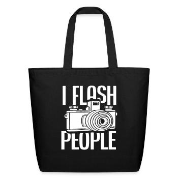 Photographer Flash - Eco-Friendly Cotton Tote - black - Front