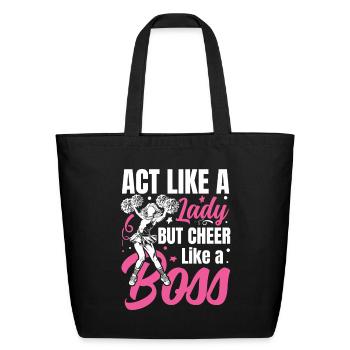 Cheer Your Heart Out for a cheerleader - Eco-Friendly Cotton Tote - black - Front