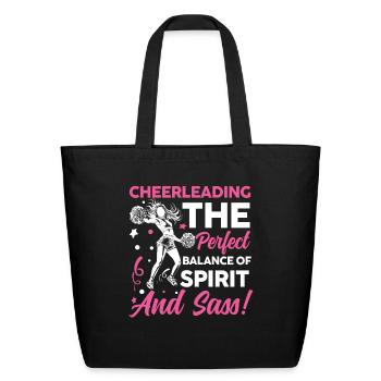 Cheerleading The Perfect Balance of Spirit - Eco-Friendly Cotton Tote - black - Front