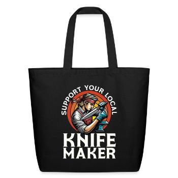 Blade Forging Support Your Local Blade Crafter - Eco-Friendly Cotton Tote - black - Front