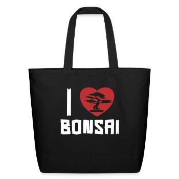 I love Bonsai Bonsai Pots Penjing Indoor Bonsai - Eco-Friendly Cotton Tote - black - Front