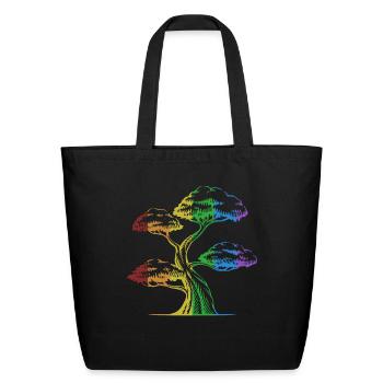 Bonsai LGBT Rainbow Indoor Bonsai Bonsai Pots - Eco-Friendly Cotton Tote - black - Front