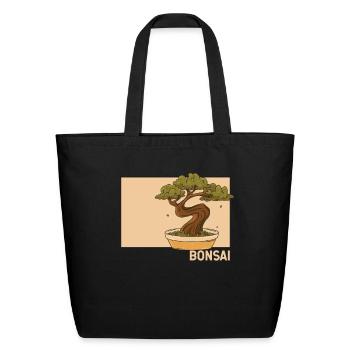 Bonsai Doodle Chinese Hanzi Indoor Bonsai Bonsai - Eco-Friendly Cotton Tote - black - Front