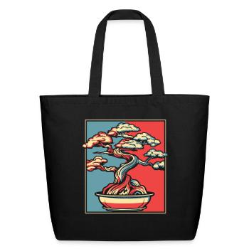 Bonsai Portrait Bonsai Pots Penjing Indoor Bonsai - Eco-Friendly Cotton Tote - black - Front
