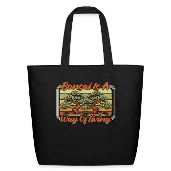Bonsai Is A Way Of Living Penjing Indoor Bonsai - Eco-Friendly Cotton Tote - black - Front