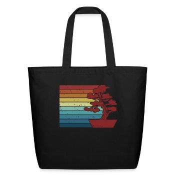 Retro Penjing Indoor Bonsai Bonsai Pots - Eco-Friendly Cotton Tote - black - Front