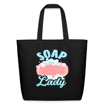 Soap Making Soap Lady - Eco-Friendly Cotton Tote - black - Front
