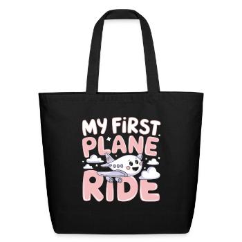 My First Plane Ride Adventure - Eco-Friendly Cotton Tote - black - Front
