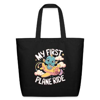 My First Plane Ride Adventure for Kids - Eco-Friendly Cotton Tote - black - Front