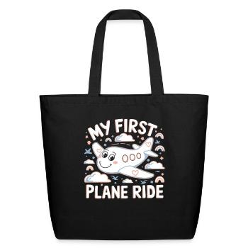 My First Plane Ride Adventure For Kids - Eco-Friendly Cotton Tote - black - Front