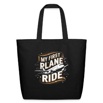 My First Plane Ride Adventure Awaits - Eco-Friendly Cotton Tote - black - Front