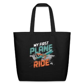 My First Plane Ride Adventure For Kids - Eco-Friendly Cotton Tote - black - Front