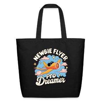 My First Plane Ride Newbie Flyer - Eco-Friendly Cotton Tote - black - Front