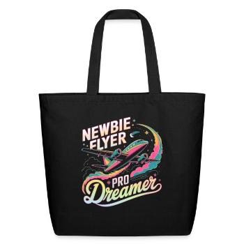 My First Plane Ride Newbie Flyer - Eco-Friendly Cotton Tote - black - Front
