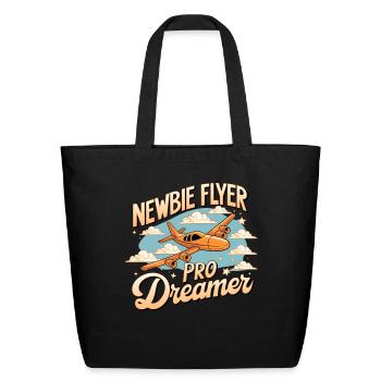 My First Plane Ride Newbie Flyer - Eco-Friendly Cotton Tote - black - Front
