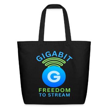 Gigabit Freedom to Stream - Eco-Friendly Cotton Tote - black - Front