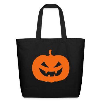 pumpkin - Eco-Friendly Cotton Tote - black - Front