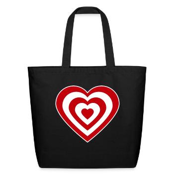 Love target - Eco-Friendly Cotton Tote - black - Front