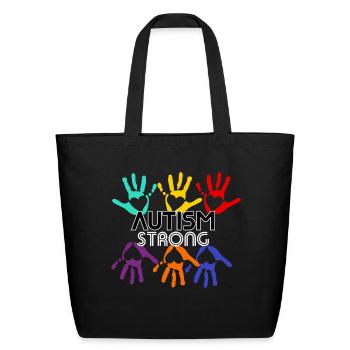Autism Awareness Strong Cricut Shirt - Eco-Friendly Cotton Tote - black - Front