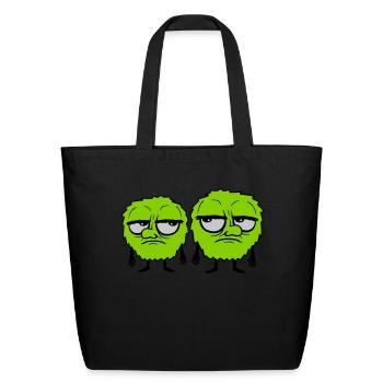 2 monsters eyes roll - Eco-Friendly Cotton Tote - black - Front