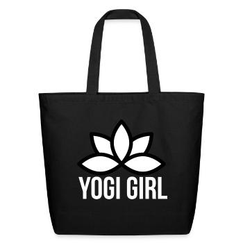 Yogi Girl music - Eco-Friendly Cotton Tote - black - Front