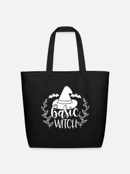 Basic Witch Halloween Costumes For Women Funny - Eco-Friendly Cotton Tote - black