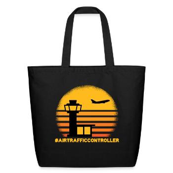 Air Traffic Control Tower For A Flight Controller - Eco-Friendly Cotton Tote - black - Front