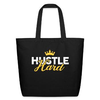 Hustle Hard - Eco-Friendly Cotton Tote - black - Front